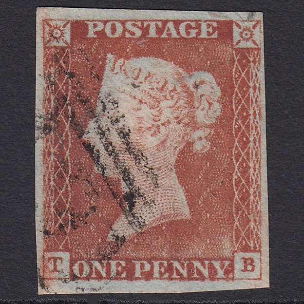 GB QV 1841 1d Pale Red-brown (Plate 61) SG9-B1(3) TB FU 4 Margins