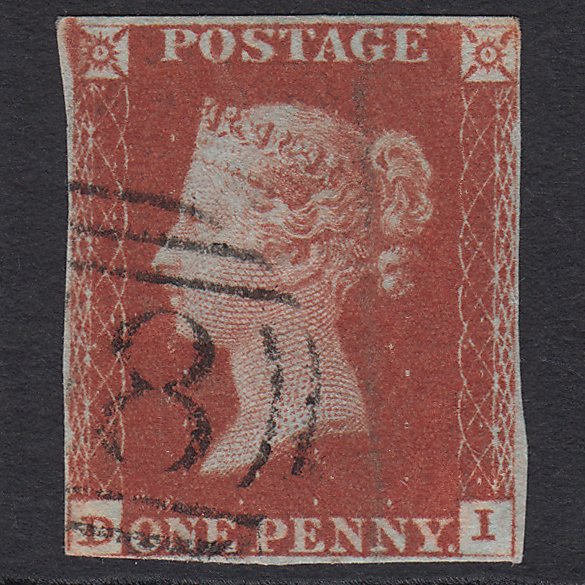 GB QV 1841 1d Red-brown (Plate 62) SG8-B1(1) FI FU nr 4 Margins