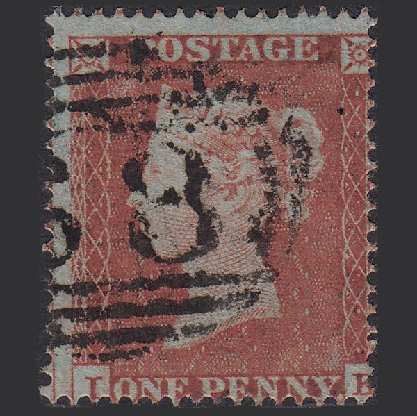 GB QV 1854 1d Red-brown SG17-C1(1) IK FU Bewdley 68 Misperf