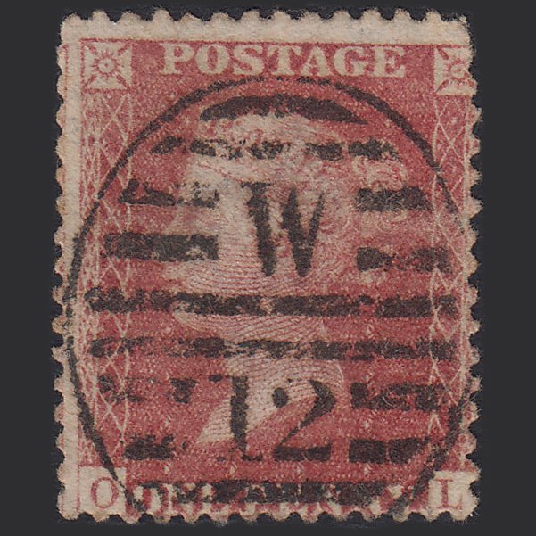 GB QV 1857 1d Rose-red (Plate 56) SG40-C10(1) OL GU London D&S W12