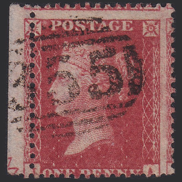 GB QV 1857 1d (Plate 52) SG40-C10(1) JA FU Henley-on-thames 355 Ornament