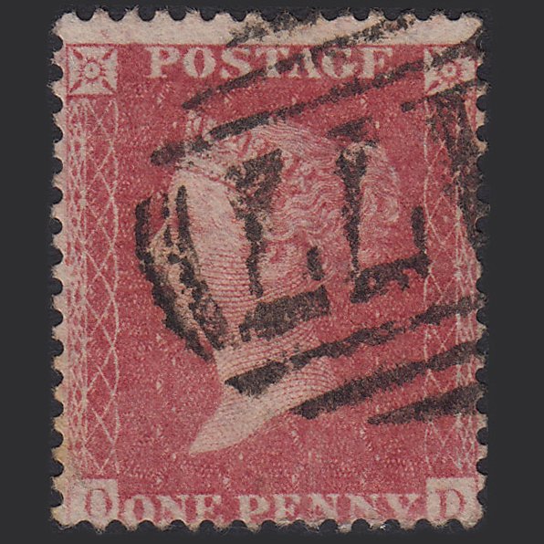 GB QV 1857 1d Rose-red (Plate 43) SG40-C10(1) OD GU Cheltenham 177