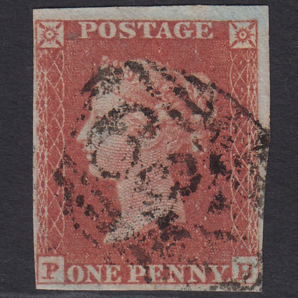 GB QV 1841 1d Red-brown (Plate 156) SG8-B2(1) PB FU 4 Margins