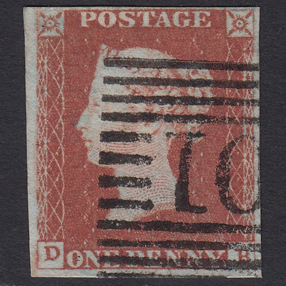 GB QV 1841 1d Red-brown (Plate 81) SG8-B1(1) DB FU 4 Margins Scotland