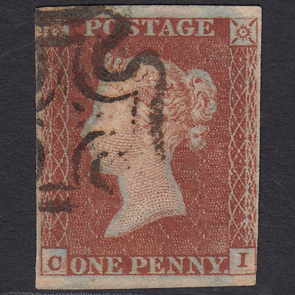 GB QV 1841 1d (Plate 19) SG8-B1(1) Ivory Head GUideline CI FU 4 Margins MX