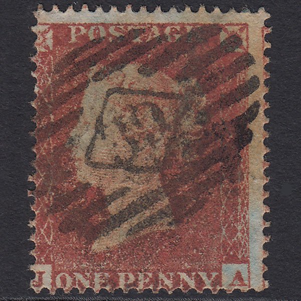 GB QV 1854 1d Red-brown (Plate 195) SG17-C1(1) JA GU London IS 19 Misperf
