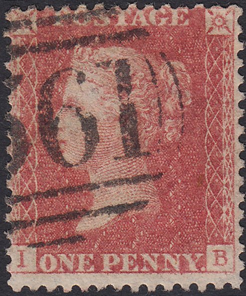 GB QV 1857 1d Rose-red (Plate 59) SG40-C10(1) IB FU