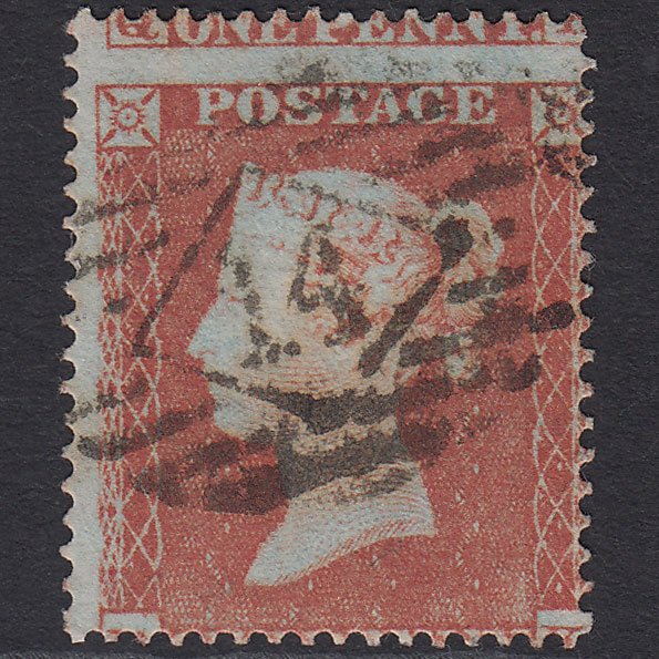 GB QV 1854 1d (Plate 165) SG17-C1(1) RK VFU London IS 14 Huge Misperf