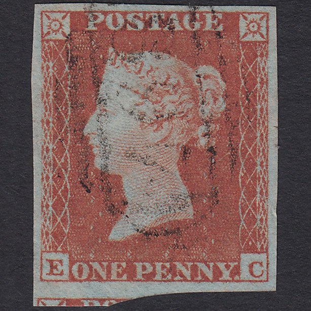 GB QV 1841 1d Pl 148 SG8-B2(1) EC VFU 4 Good to Huge Margins Wisbech 897