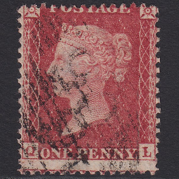 GB QV 1857 1d Deep Rose-red (Plate 66) SG41-C10(4) QL GU Misperf