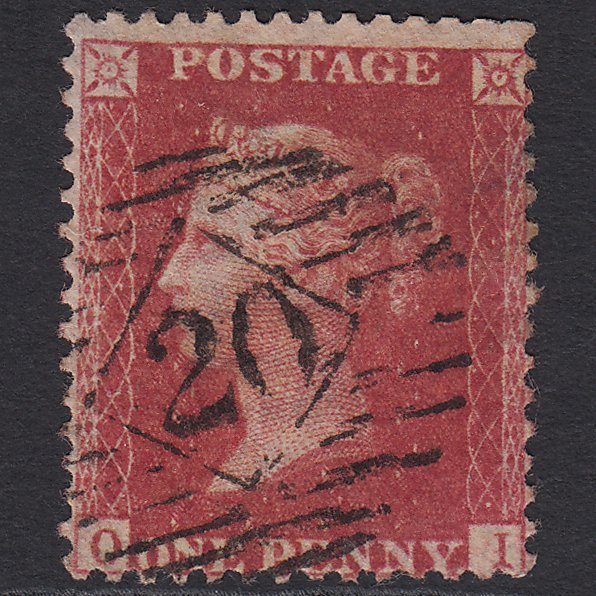GB QV 1857 1d Rose-red (Plate 55) SG40-C10(1) OI GU London IS 20