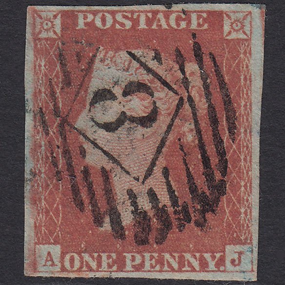GB QV 1841 1d Pl 74 SG8-B1(1) AJ GU Missing Imprimatur 4M London IS 8