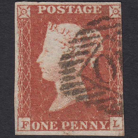 GB QV 1841 1d Red-brown (Plate 86) SG8-B1(1) FL FU 3 Margins London IS 10