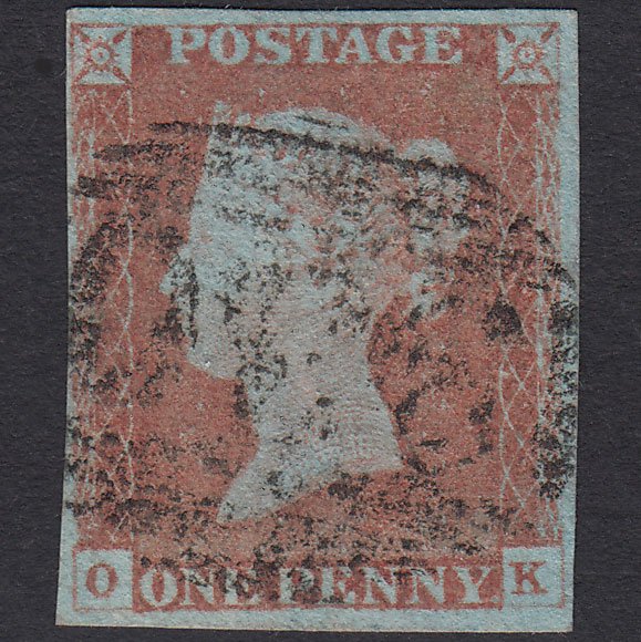 GB QV 1841 1d Very Blued (Plate 71) SG8a-B1(2) OK FU 4 Margins Halifax 330