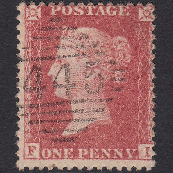 GB QV 1857 1d Rose-red (Plate 47) SG40-C10(1) FI FU Waterford 445