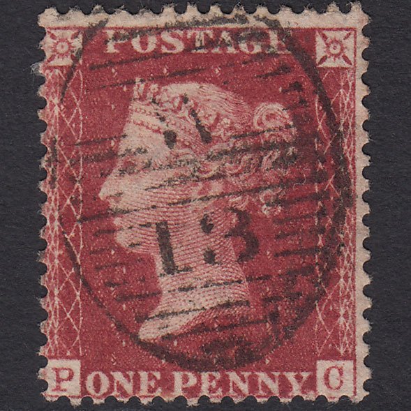 GB QV 1857 1d Deep Rose-red (Plate 43) SG41-C10(4) PC FU London D&S W13
