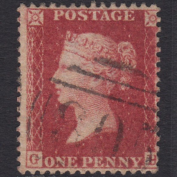 GB QV 1857 1d Rose-red (Plate 43) SG40-C10(1) GH FU Torquay 805 Misperf