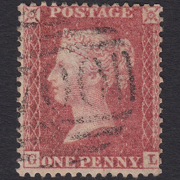 GB QV 1857 1d Rose-red (Plate 27) SG40-C10(1) GL FU Sheffield 700