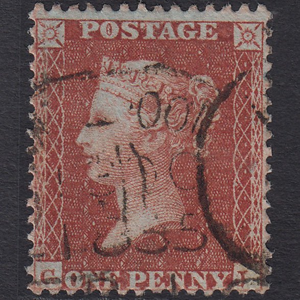 GB QV 1855 1d Red-brown (Plate 4) SG24-C3(1) GJ FU Liverpool 466 Spoon