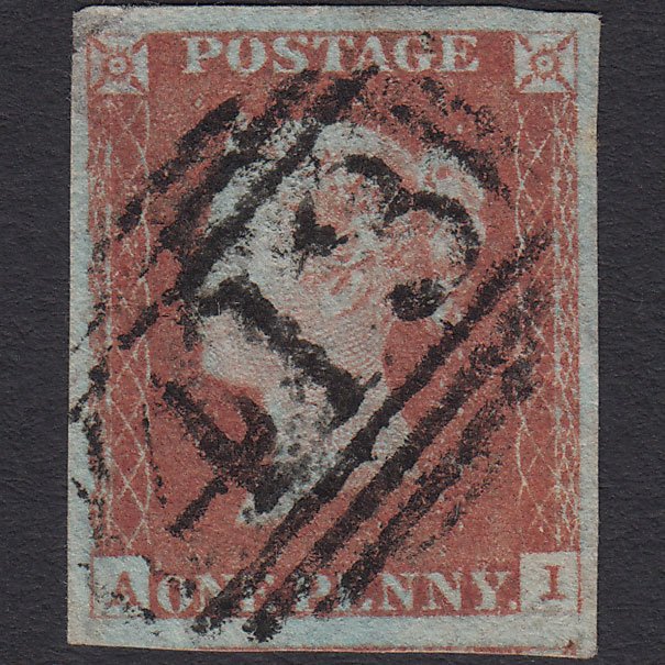 GB QV 1841 1d Red-brown (Plate 72) SG8-B1(1) AI GU 4 Margins Keswick 413