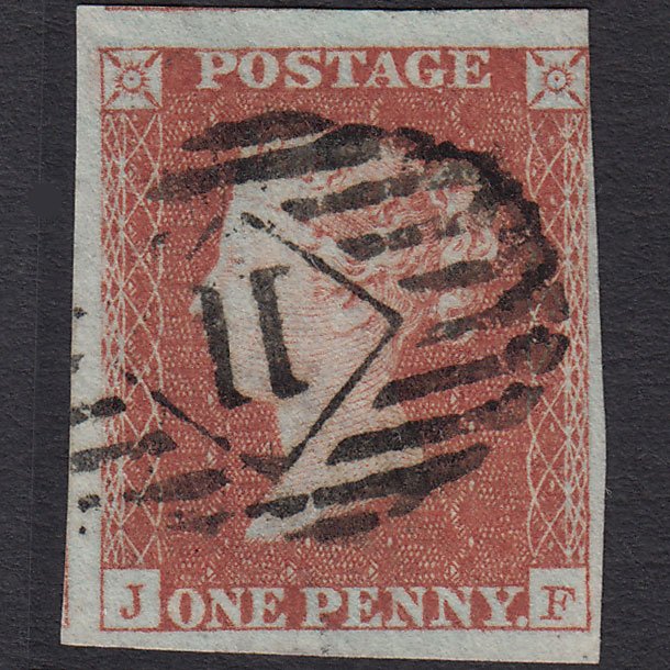 GB QV 1841 1d Red-brown (Plate 98) SG8-B1(1) JF FU 4 Margins London IS 11