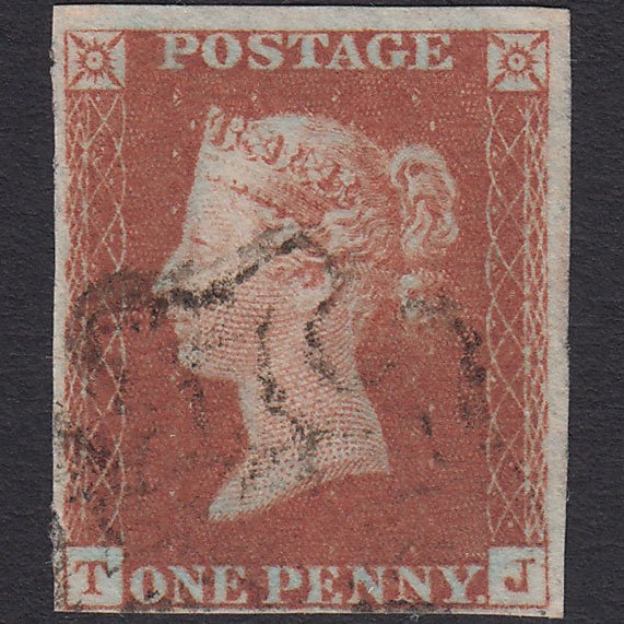 GB QV 1841 1d Red-brown (Plate 20) SG8-B1(1) TJ FU 4 Margins Maltese Cross