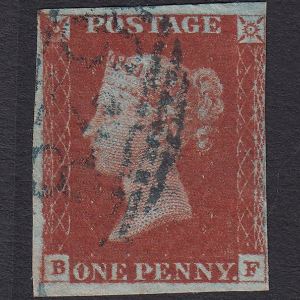 GB QV 1841 1d (Plate 59) SG10-B1(4) BF GU nr 4M Blue Preston 628