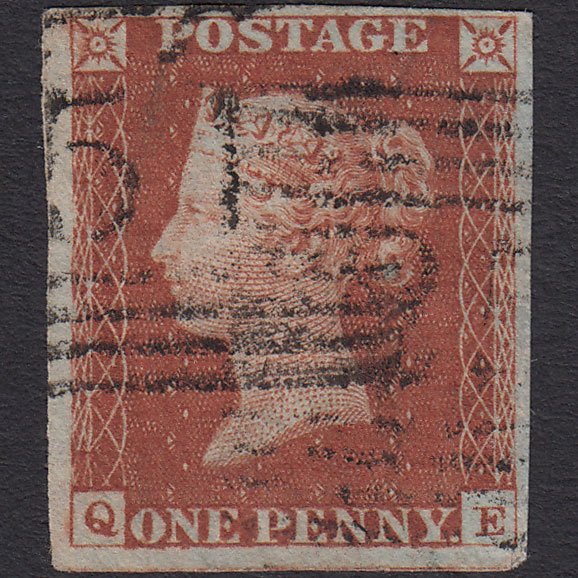 GB QV 1841 1d Red-brown (Plate 64) SG8-B1(1) QE FU 4 Margins Montrose 251