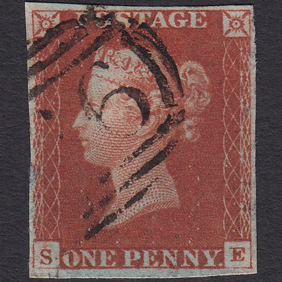 GB QV 1841 1d Red-brown (Plate 67) SG8-B1(1) SE GU 4 Margins