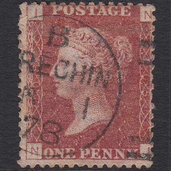 GB QV 1864 1d Lake-red (Plate 208) SG44-G1(2) NI GU Brechin CDS Cancel