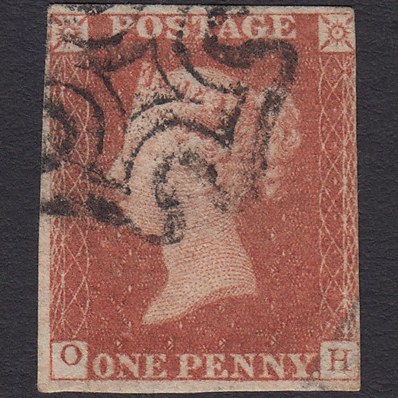 GB QV 1841 1d Red-brown Pl 22 SG8-B1(1) OH GU Missing Imprimatur 3m MX