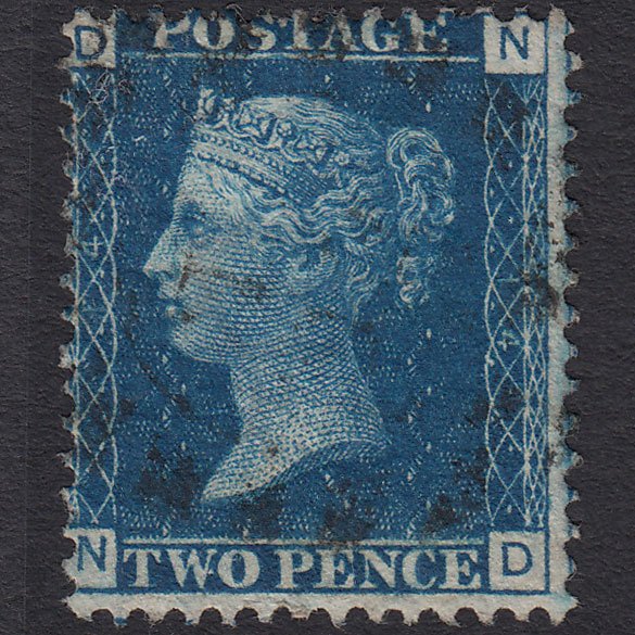 GB QV 1869 2d Blue (Plate 14) SG46-G3 ND VFU Light Cancel