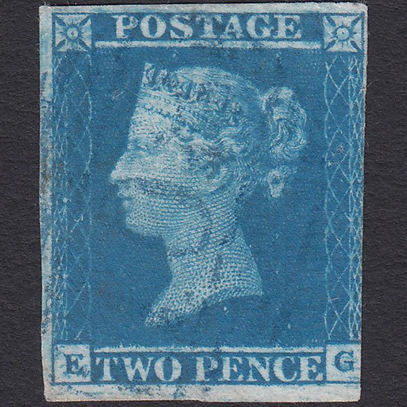 GB QV 1841 2d Pale Blue (Plate 3) SG13-E1(1) EG FU 3m Blue Cancel Es10wb