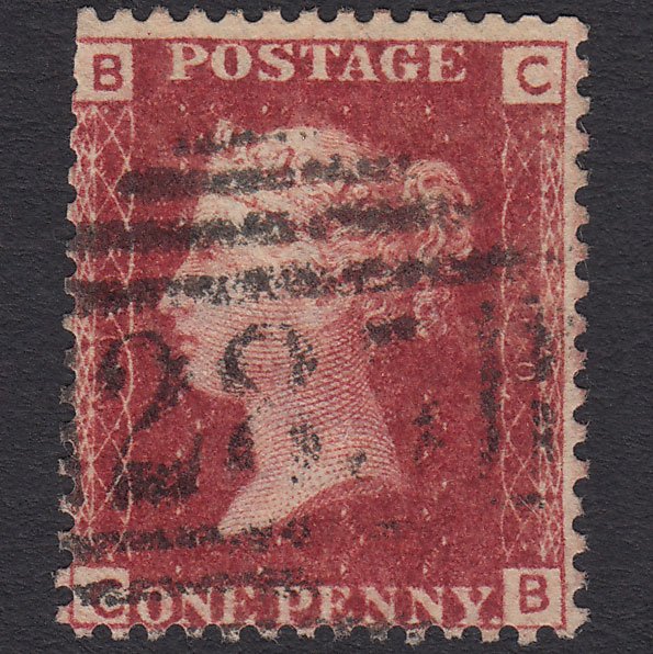 GB QV 1864 1d Lake-red (Plate 190) SG44-G1(2) CB GU Exeter 285