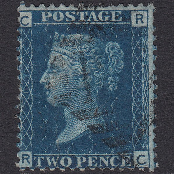 GB QV 1869 2d Blue (Plate 13) SG46-G3 RC GU Ireland Tear