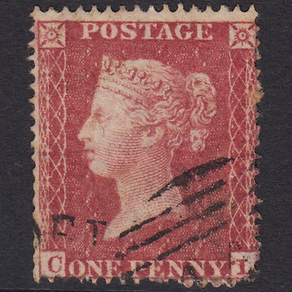 GB QV 1857 1d Rose-red (Plate 37) SG36-C11 CL GU Spoon Cancel