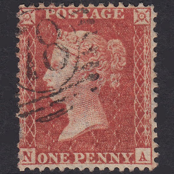 GB QV 1857 1d Bright Red Plate 45 SGC9(4) NA GU London D&S 78