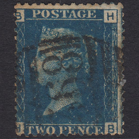GB QV 1869 2d Blue Plate 14 SG46-G3 HB PU Prembroke Dock 368