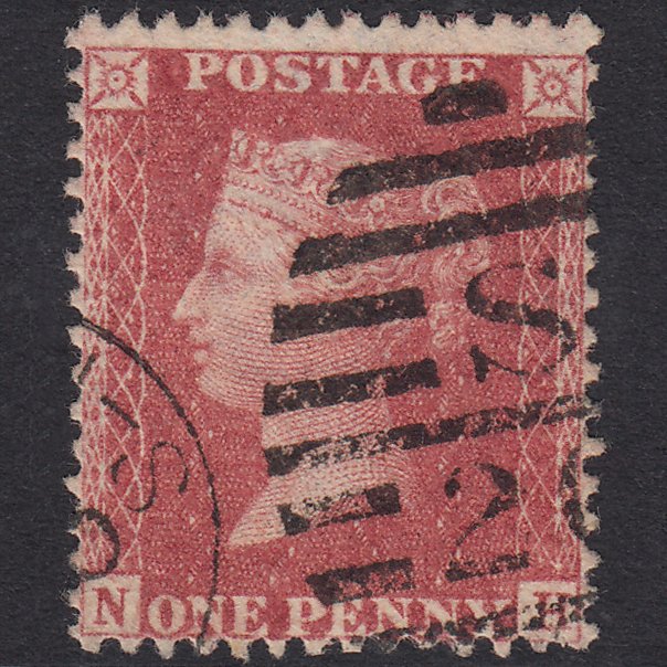 GB QV 1857 1d Rose-Red Plate 55 SG40-C10(1) NH FU London D&S S20