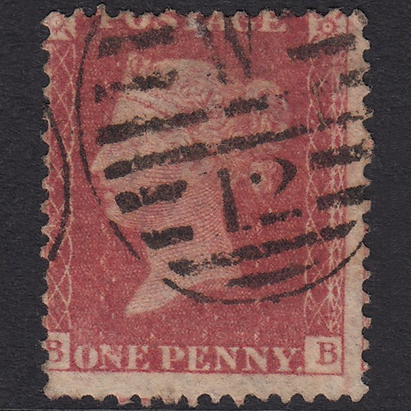 GB QV 1857 1d Rose-Red Plate 67 SG40-C10(1) BB FU London D&S W12