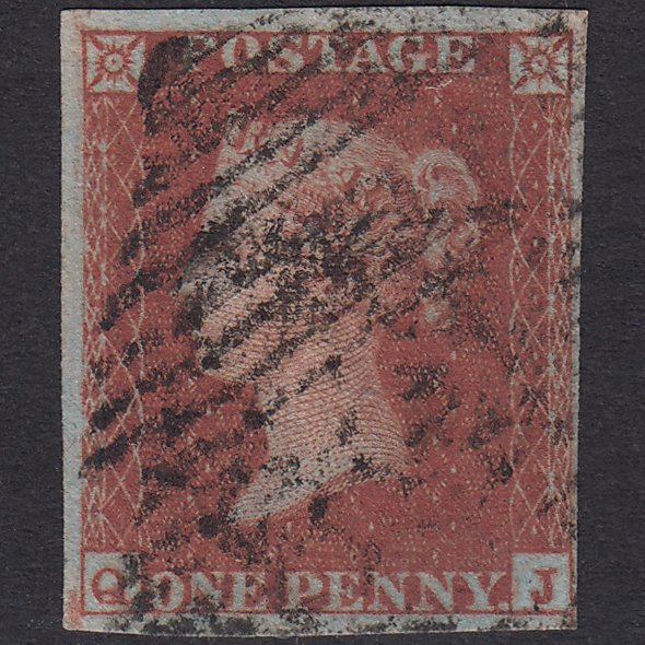 GB QV 1841 1d Plate 136 SG8-B2(1) Constant Variety QJ GU 4M Ireland