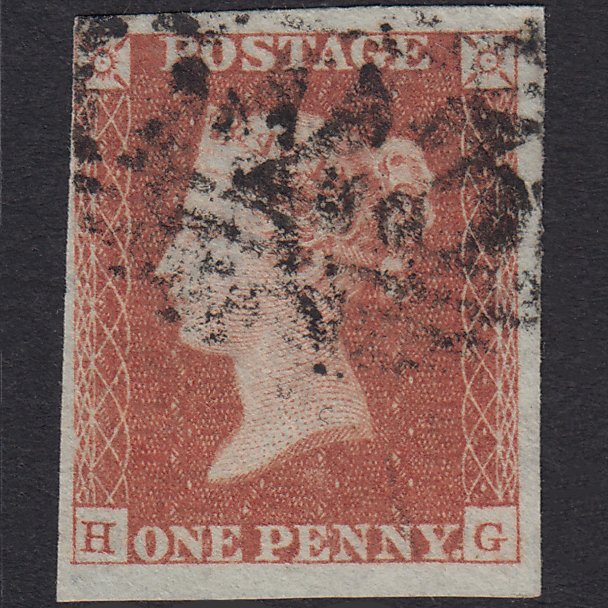 GB QV 1841 1d Red-Brown Plate 95 SG8-B1(1) HG GU Nr 4M Bridgwater 123