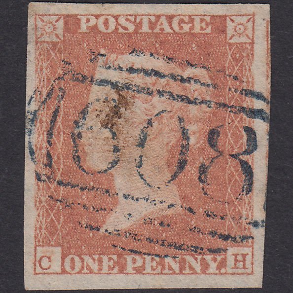 GB QV 1841 1d Plate 89 SG8-B1(1) CH GU 4 Good Margins Blue Penryn 608