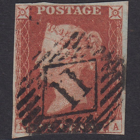 GB QV 1841 1d Red-Brown Plate 81 SG8-B1(1) NA FU 4 Margins London IS 11