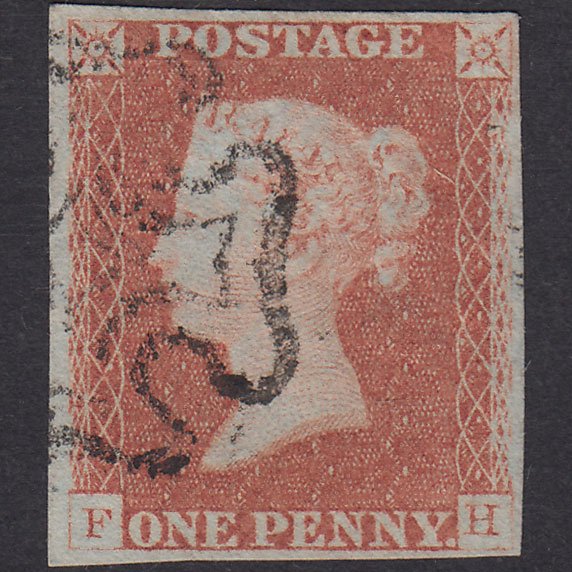 GB QV 1841 1d Red-Brown Plate 23 SG8-B1(1) FH FU Missing Imprimatur 4M MX