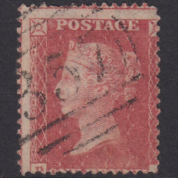 GB QV 1857 1d Rose-Red SG40-C10(1) GU Hereford 357 Large Misperf