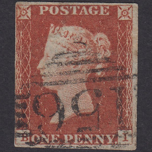 GB QV 1841 1d Red-Brown Plate 56 SG8-B1(1) BI FU 4 Margins Cork 156