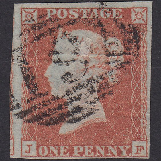 GB QV 1841 1d Red-Brown Plate 94 SG8-B1(1) JF GU Chippenham 191