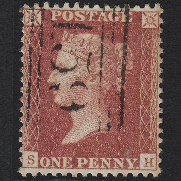 GB QV 1857 1d Rose-red (Plate 56) SG40-C10(1) SH GU Glasgow 159