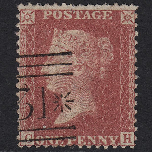 GB QV 1857 1d Rose-red (Plate 48) SG40-C10(1) CH GU Edinburgh 131